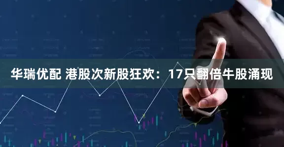 华瑞优配 港股次新股狂欢：17只翻倍牛股涌现